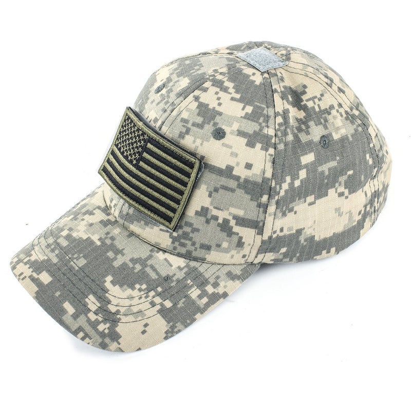 GES قبعة جي إي إس التكتيكية للرجال مع 2 قطعة من الباتشات العسكرية، قبعة المشغل مع علم الولايات المتحدة - Image 3